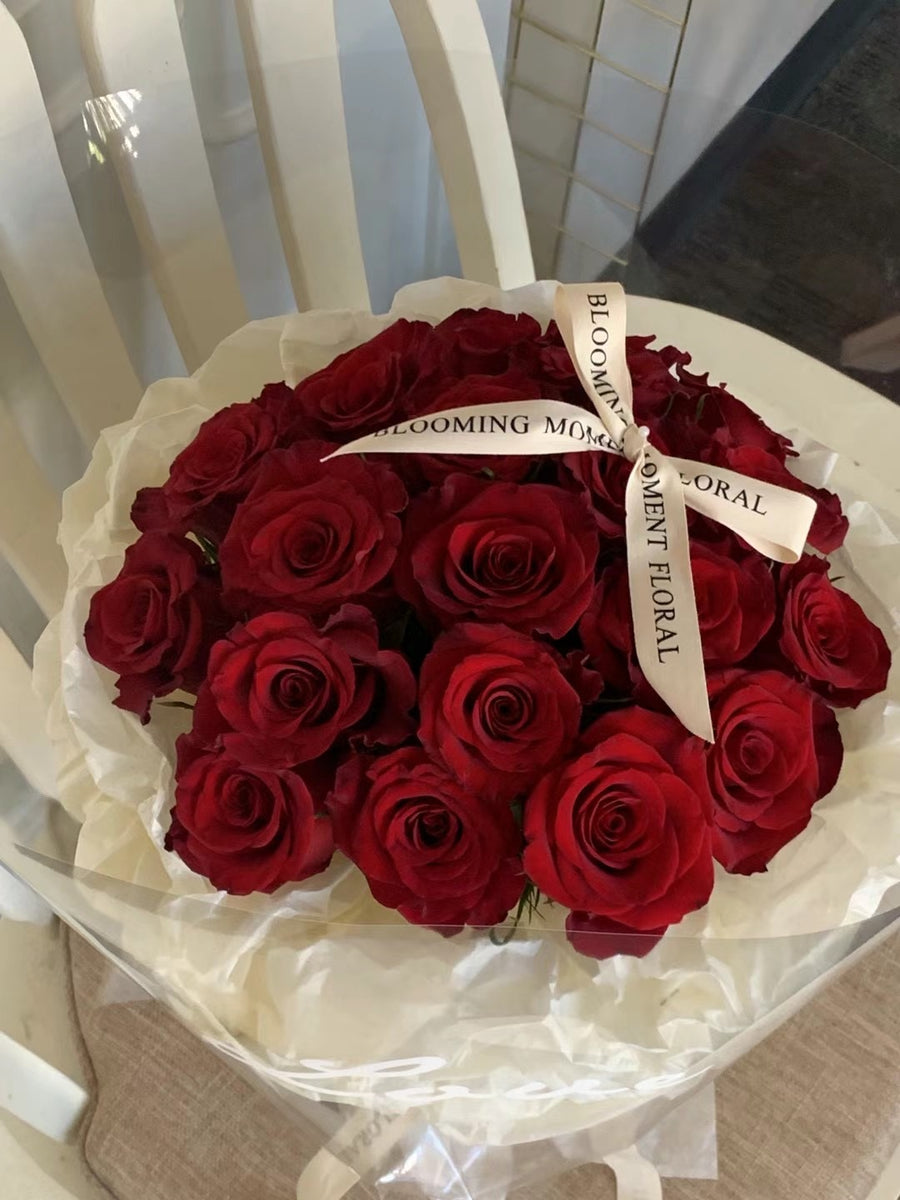 Rosy Bubble-Red Rose Bouquet
