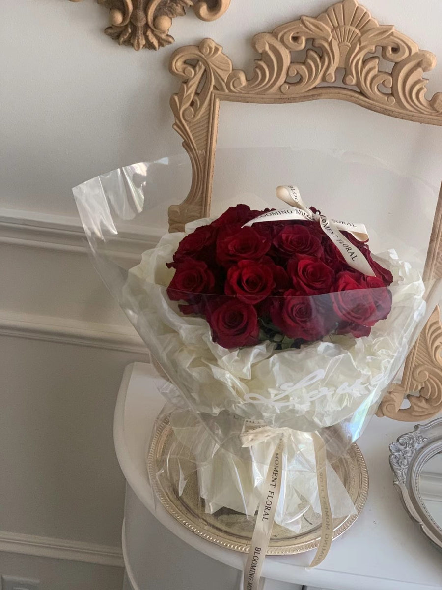 Rosy Bubble-Red Rose Bouquet