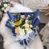Graduation Bear Bouquet-Navy Blue
