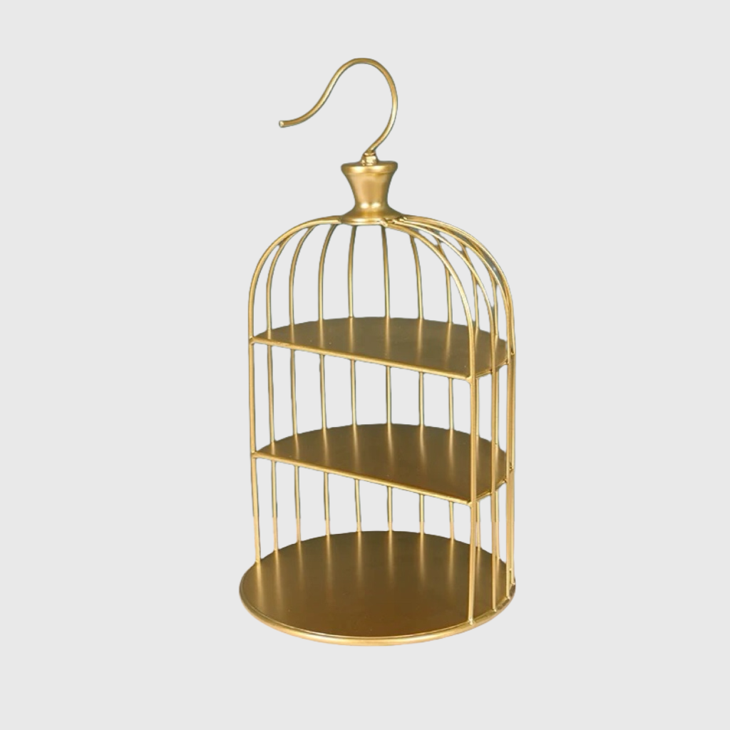 3-Tier Gold Birdcage Dessert Display Rack