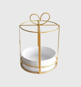 Gold Gift Box Afternoon Tea Tray Round
