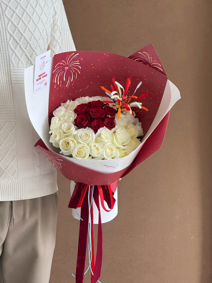 Red & White Roses for New Beginnings