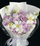 Lavender Moonlight – Purple Rose & White Bouquet