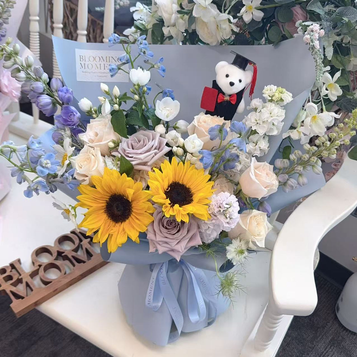 Chase the Light-Graduation Bear Bouquet