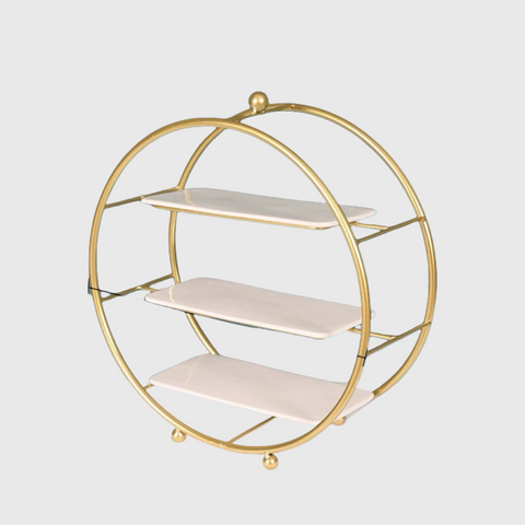 Gold Round Afternoon Tea Stand