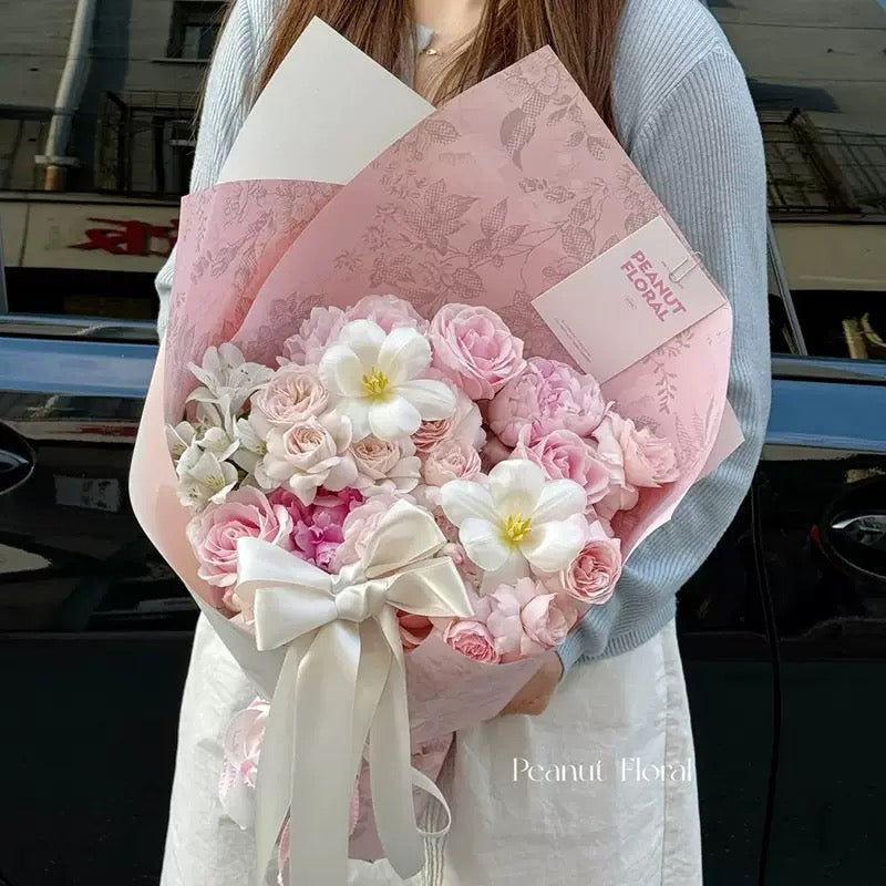 Berry Pink Heart - Fresh Flowers Bouquet