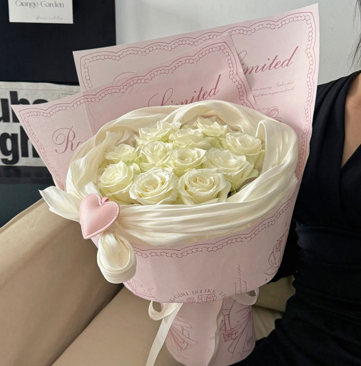 White Promise-White Rose Bouquet