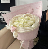 White Promise-White Rose Bouquet