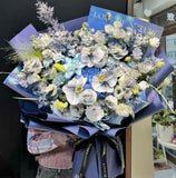 Eternal Blue Night-Fresh Flowers Bouquet