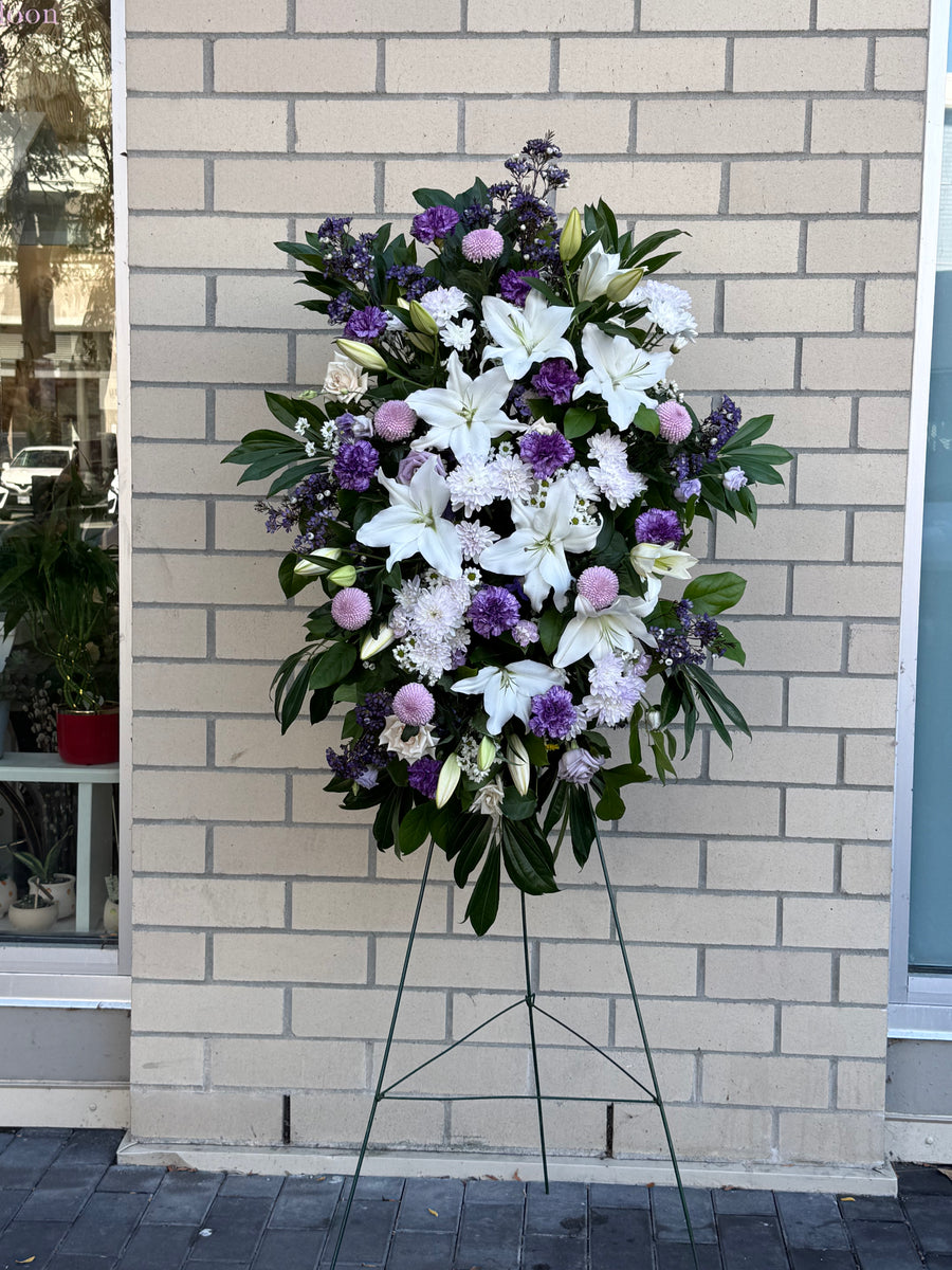 Purple and White Sympathy Standing 1
