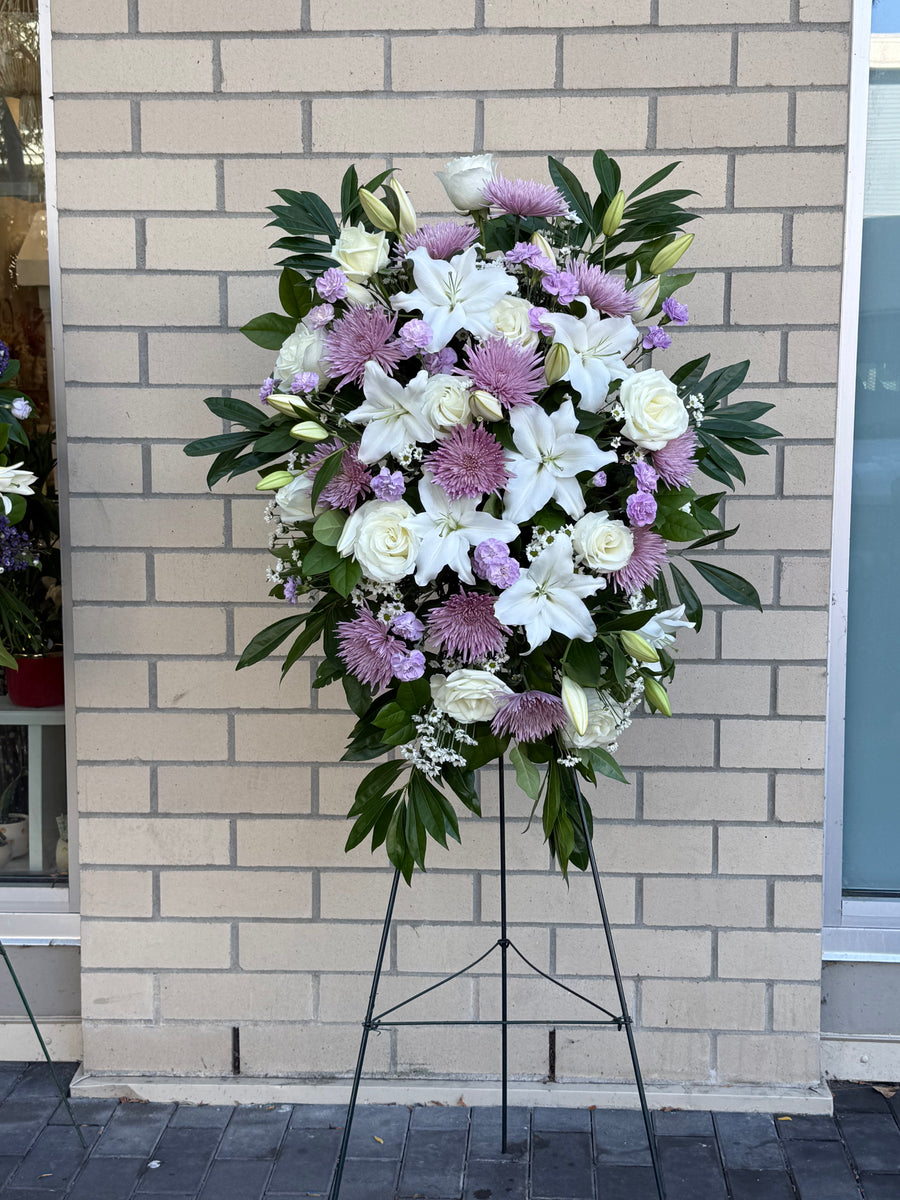 Purple and White Sympathy Standing 2
