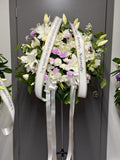 White & Lavender Funeral Standing Basket