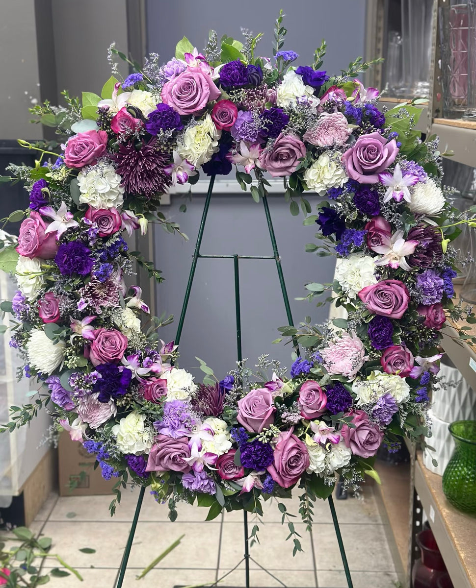 Purple & Lavender Sympathy Wreath