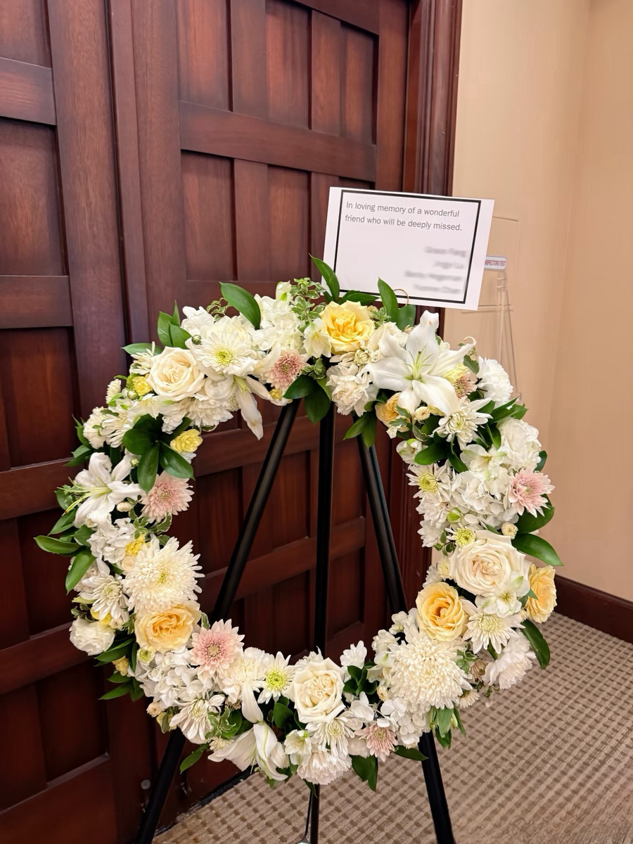 Ivory & Soft Yellow Sympathy Wreath