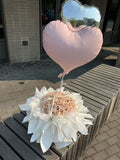 Quick Sand Rose Bouquet with Heart Balloons