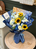 Blue & White Graduation Bouquet