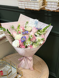Blush Pink & Blue Garden Bouquet
