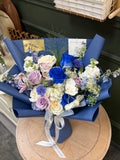 Royal Blue & Lavender Rose Bouquet