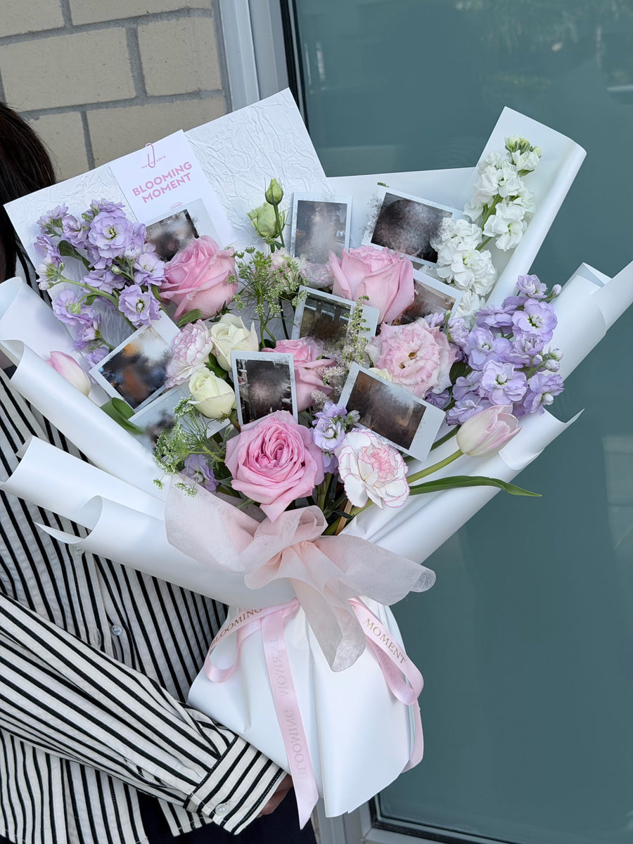 Pink Rose Photo Memory Bouquet