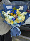 Bright Blue Celebration Bouquet