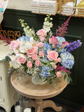 Blush & Blue Hydrangea Arrangement