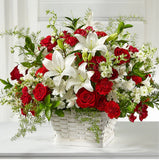 Red & White Floral Basket