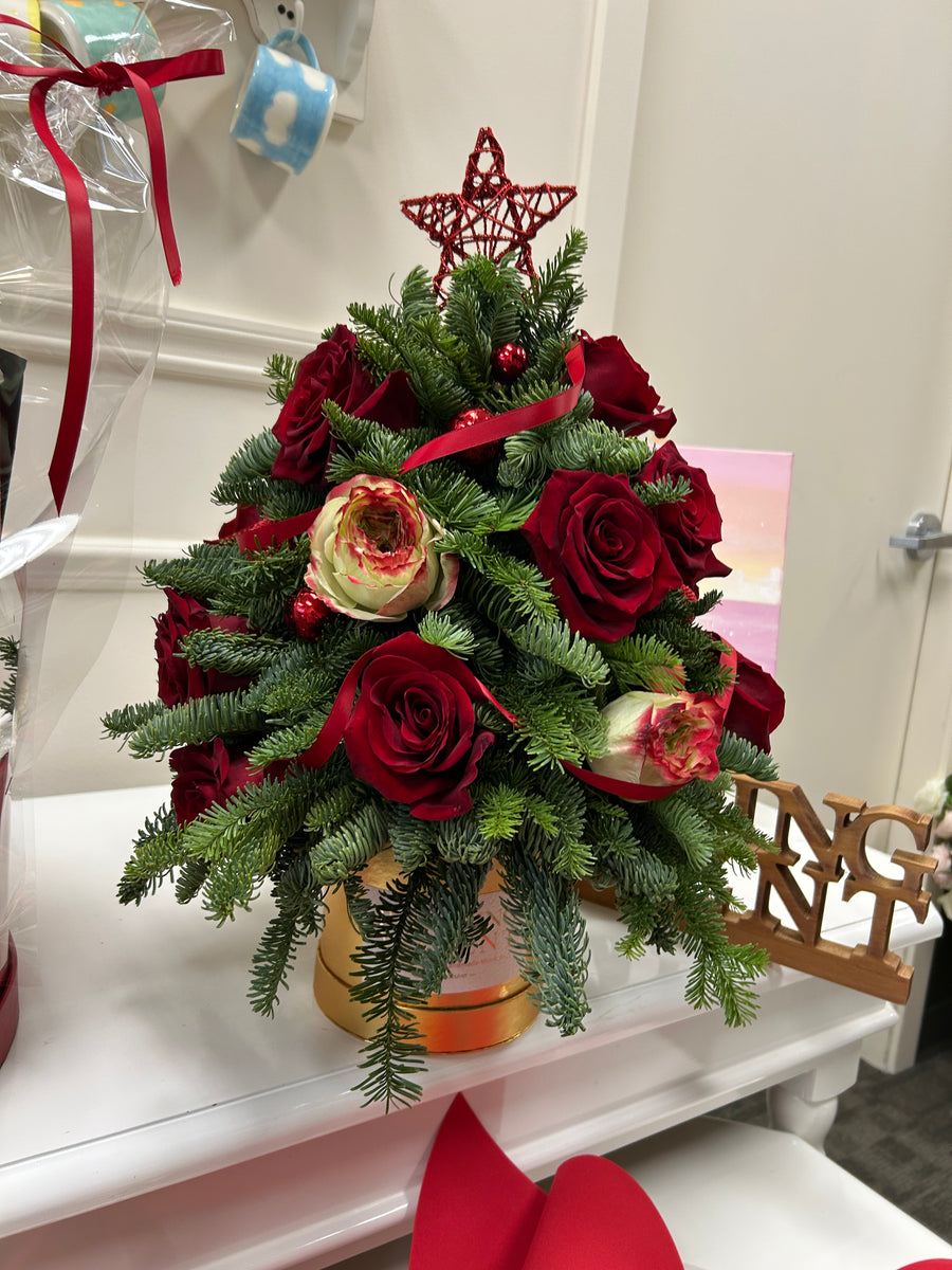 Christmas Tree Floral Arrangement