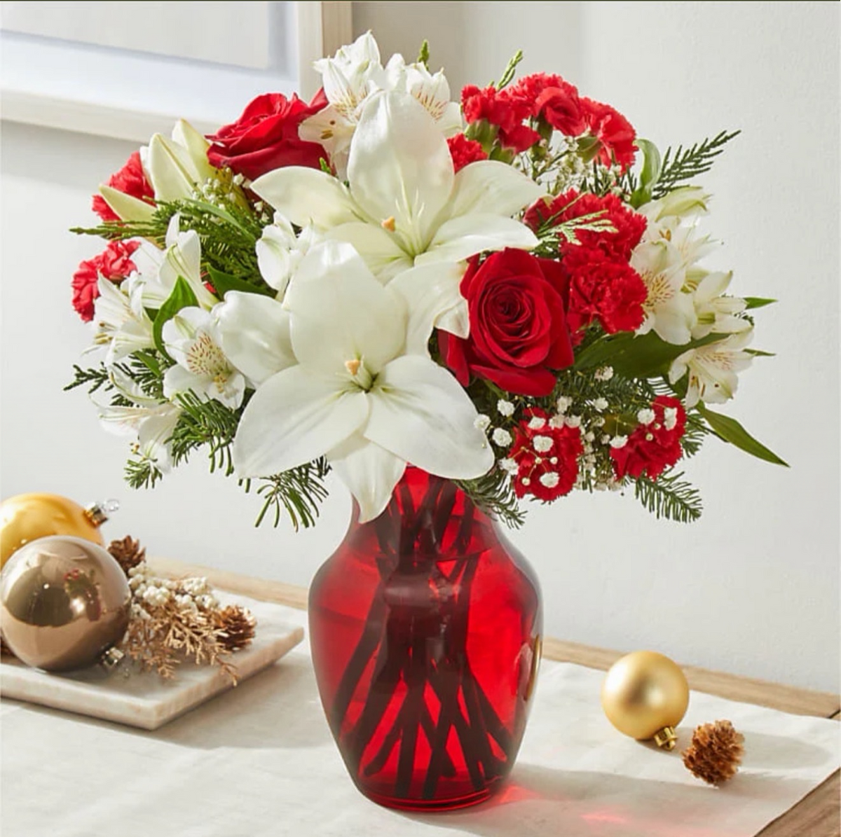 Red & White Floral Arrangement