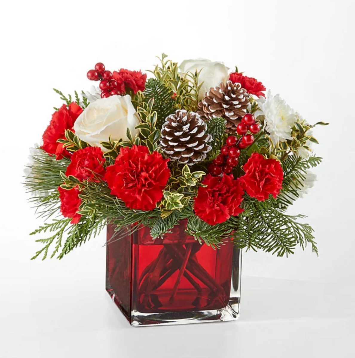 Festive Red & White Christmas Arrangement