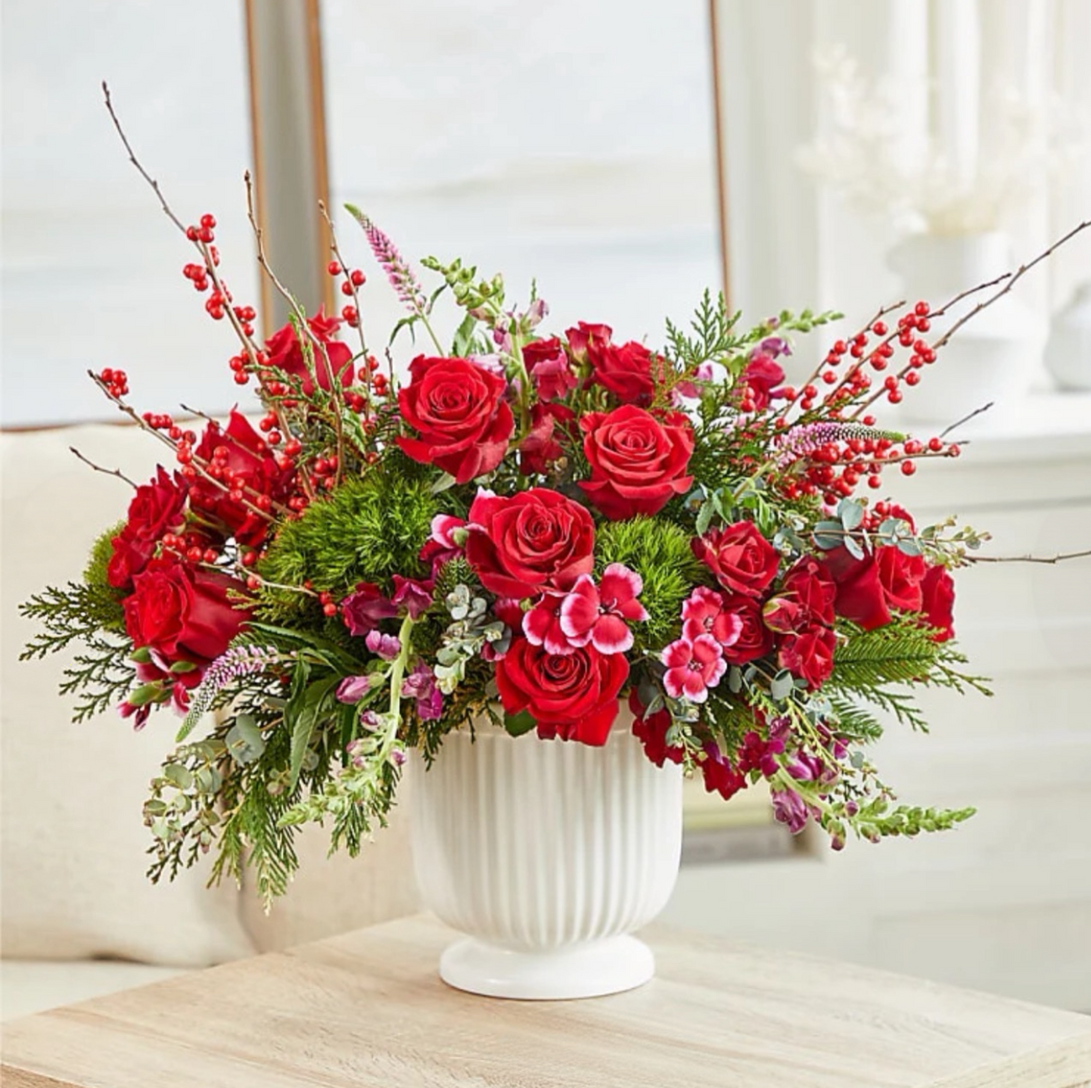Holiday Berry & Rose Arrangement