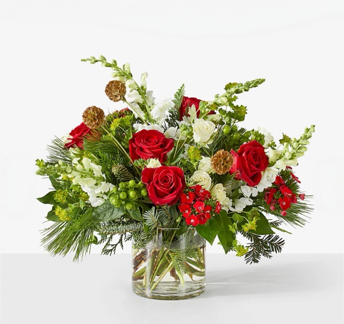 Festive Red & White Garden Arrangement