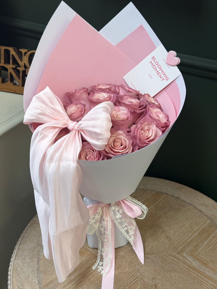 Blush Ribbon | Pink Rose Bouquet