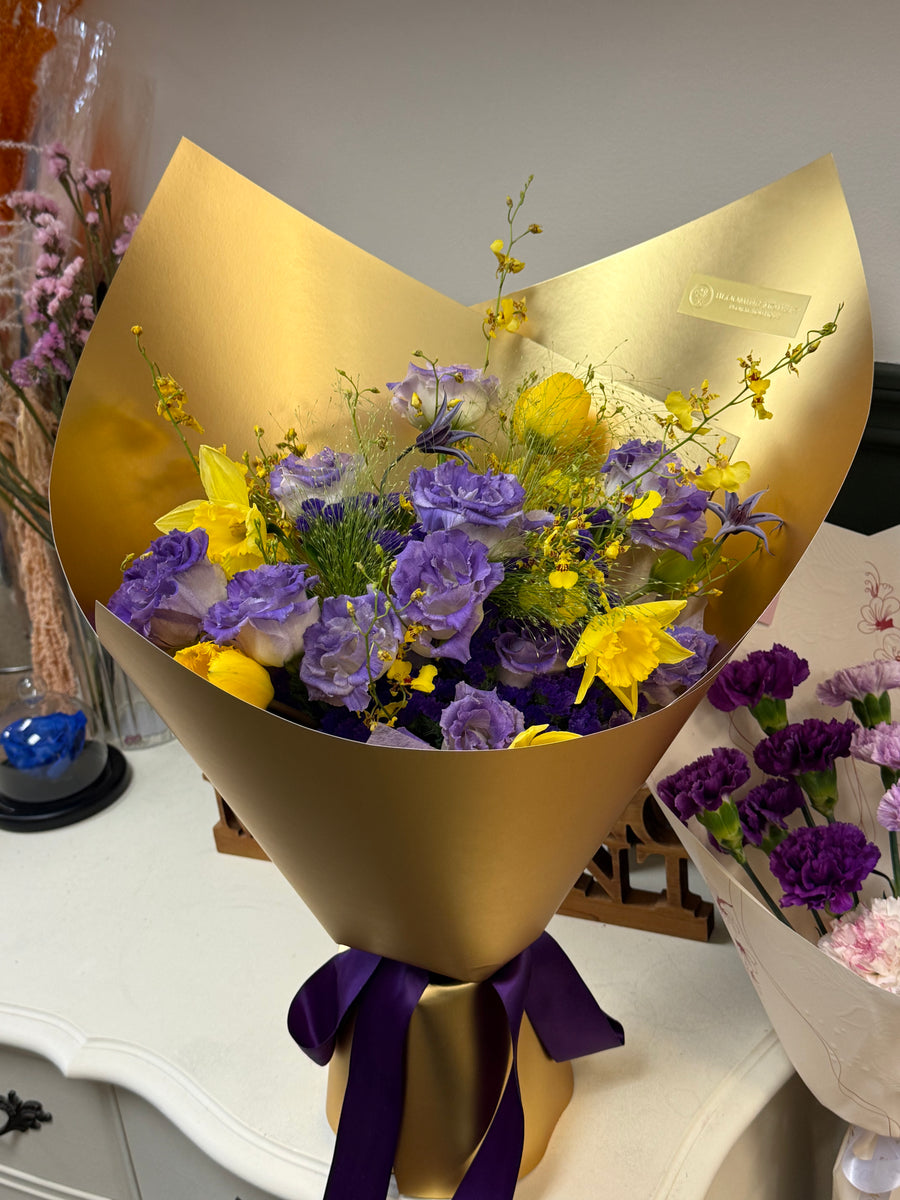 Golden Twilight In Violet Bloom