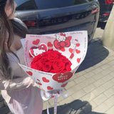Hello Kitty Red Rose Bouquet-19 Stems