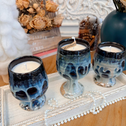 Blue Glaze Candle